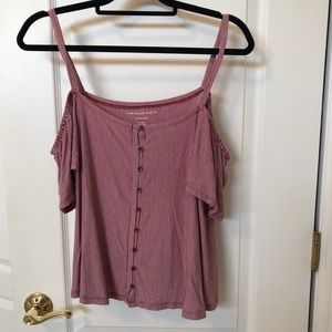 American Eagle Stripped Off The Shoulder Top